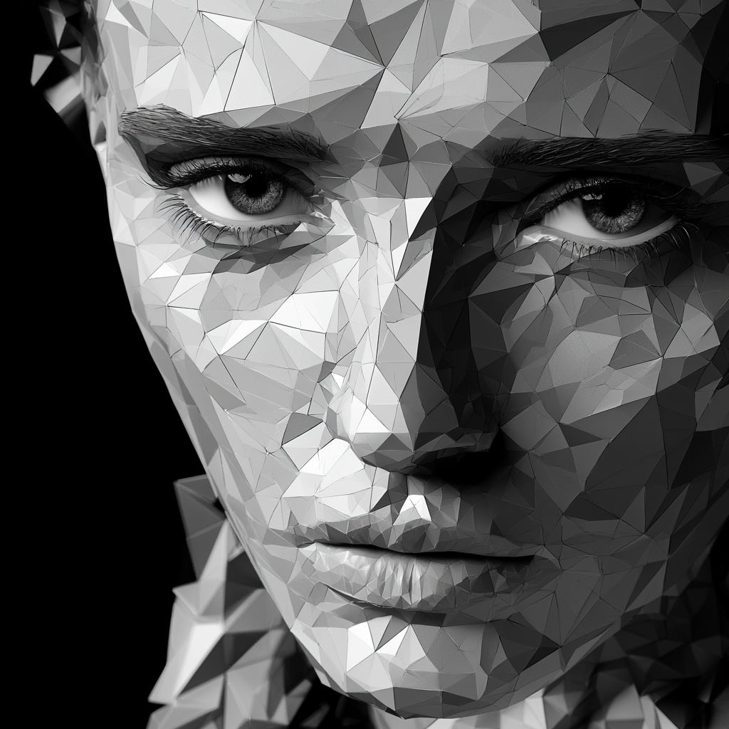 Low-poly geometric portrait